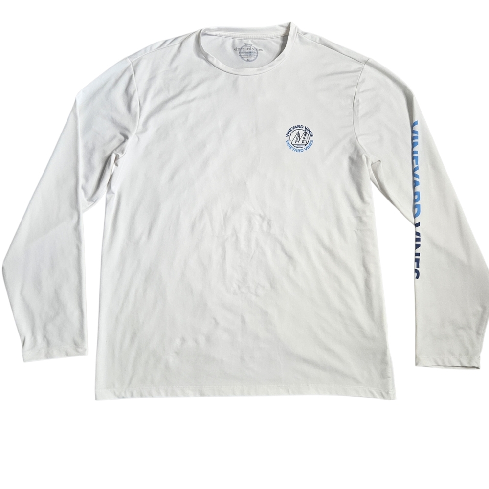 Vineyard‎ Vines Mens Performance Long Sleeve White Shirt Medium Activewear